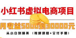 小红书虚拟电商项目：从小白到精英月收入5万到3万+交付手册)销售虚拟类数据 - 严选资源大全 - 严选资源大全