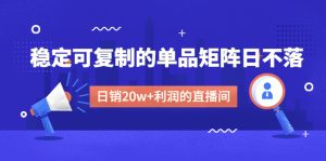 某电商平台线下课,比较稳定可复制商品引流矩阵日不落,做个日销售20w收益直播间 - 严选资源大全 - 严选资源大全
