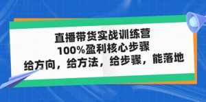 直播卖货实操特训营：100%赢利核心内容流程，给方位，给办法，给流程，能落地 - 严选资源大全 - 严选资源大全