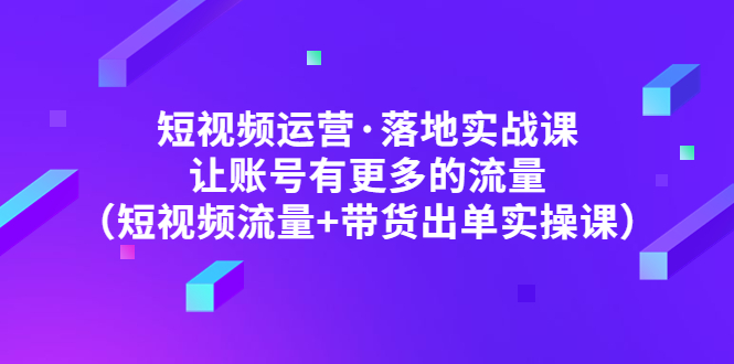 自媒体运营·落地式实战演练课让账户拥有更多的总流量(自媒体流量卖货开票的实际操作)-严选资源大全