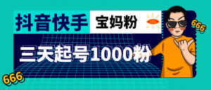 抖音和快手3天养号增粉1000精准粉丝的核心思想【详尽打法基础教程】 - 严选资源大全 - 严选资源大全