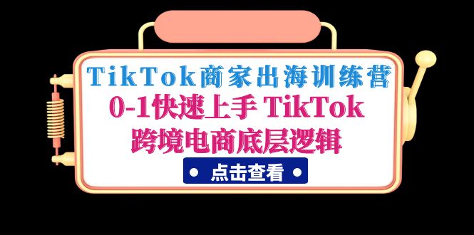 TikTok商户启航特训营：0-1快速入门TikTok跨境电子商务底层思维-严选资源大全