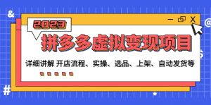 拼多多虚拟变现项目:解读开店教程-操作-选款-发布-自动发卡密等。 - 严选资源大全 - 严选资源大全