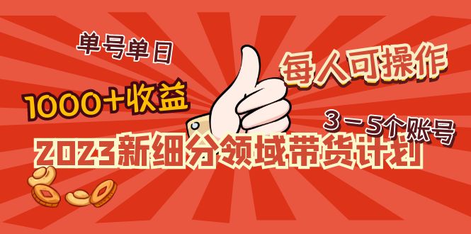 新细分行业2023直播带货方案：单号单天1000收入并不难，每个人可使用3-5个账号。-严选资源大全