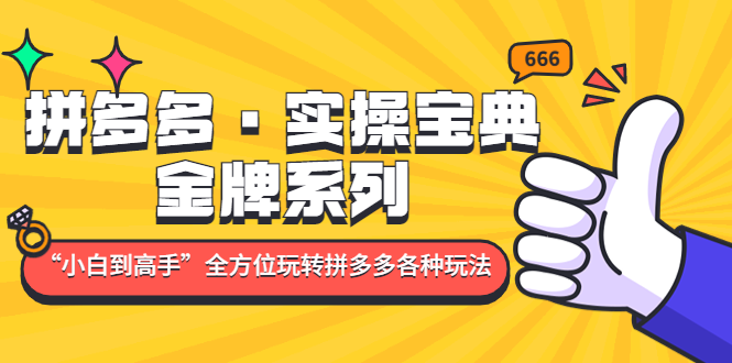 拼多多平台·实际操作秘诀:王牌系列产品“小白到大神”陪你多方位轻松玩拼多多平台各种游戏玩法 - 严选资源大全 - 严选资源大全