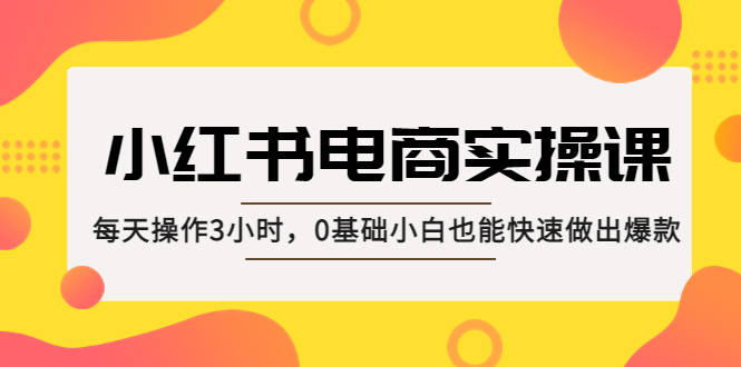 小红书·电子商务实践课：每天实际操作3小时，0基本小白可以快速制作爆款产品！ - 严选资源大全 - 严选资源大全