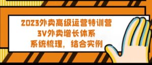 2023年外卖送餐高级运营夏令营：3V外卖送餐-完善管理体系，系统软件-整理-整合-案例- 严选资源大全 - 严选资源大全