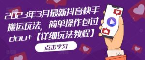 2023年3月，全新抖音和快手运输游戏玩法，易操作保护dou[详细游戏玩法实例教程] - 严选资源大全 - 严选资源大全