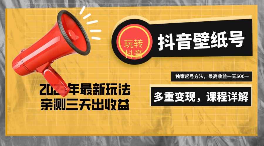 7天螺旋提号，打造一天赚5万＋抖音壁纸号(使用价值688)-严选资源大全