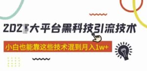 网络平台高科技引流技术,小白可以依靠这些技术混合月入1W(2022年课程内容) - 严选资源大全 - 严选资源大全