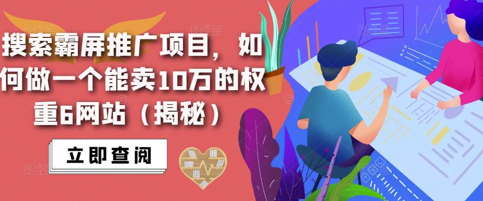 搜索霸屏推广新项目，如何做一个能卖10万权重6网站(揭密)-严选资源大全