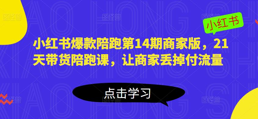 小红书爆款伴跑第14期商业源代码，21天卖东西陪跑课，让消费者失去支付流量-严选资源大全