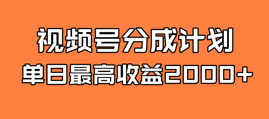 全新蓝海 视频号掘金计划 日入2000+ - 严选资源大全 - 严选资源大全