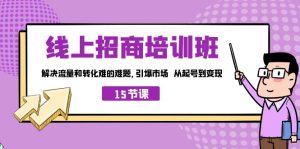 线上·招商培训班,解决流量和转化难的难题 引爆市场 从起号到变现(15节) - 严选资源大全 - 严选资源大全