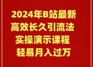 (9179期)2024年B站最新高效长久引流法 实操演示课程 轻易月入过万 - 严选资源大全 - 严选资源大全