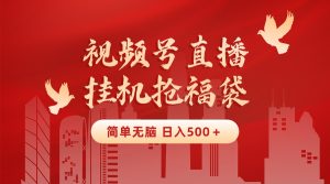 最新视频号直播挂机抢福袋项目,简单无脑,批量产出实物,轻松日入500+ - 严选资源大全 - 严选资源大全