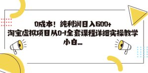 0成本!纯利润日入600+,淘宝虚拟项目从0-1全套课程详细实操教学,小白… - 严选资源大全 - 严选资源大全