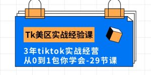 Tk美区实战经验课程分享,3年tiktok实战经营,从0到1包你学会(29节课) - 严选资源大全 - 严选资源大全