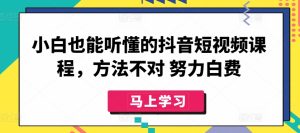 小白也能听懂的抖音短视频课程,方法不对 努力白费 - 严选资源大全 - 严选资源大全