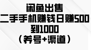 (10269期)闲鱼出售二手手机赚钱,日赚500到1000(养号+渠道) - 严选资源大全 - 严选资源大全