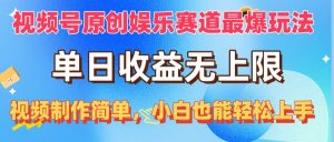 (10425期)视频号原创娱乐赛道最爆玩法,单日收益无上限,视频制作简单,小白也能… - 严选资源大全 - 严选资源大全