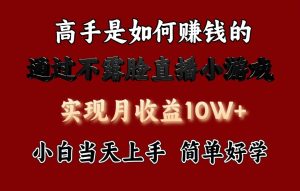 每天收益3800+,来看高手是怎么赚钱的,新玩法不露脸直播小游戏,小白当天上手 - 严选资源大全 - 严选资源大全