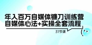 (9157期)年入百万自媒体镰刀训练营:自媒体心法+实操全套流程(31节课) - 严选资源大全 - 严选资源大全