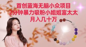 首创蓝海无脑小众项目,2分钟暴力吸粉小姐姐富太太,月入几十万 - 严选资源大全 - 严选资源大全