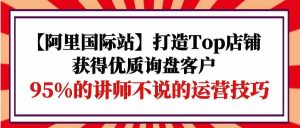 【阿里国际站】打造Top店铺-获得优质询盘客户,95%的讲师不说的运营技巧 - 严选资源大全 - 严选资源大全