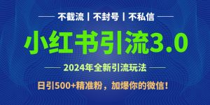 2024年4月最新小红书引流3.0玩法，日引500+精准粉，加爆你的微信！ - 严选资源大全 - 严选资源大全