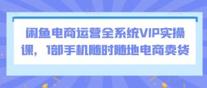 闲鱼电商运营全系统VIP实操课，1部手机随时随地电商卖货 - 严选资源大全 - 严选资源大全