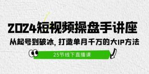 (9970期)2024短视频操盘手讲座:从起号到破冰,打造单月千万的大IP方法(25节) - 严选资源大全 - 严选资源大全