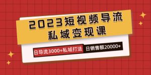 2023短视频导流·私域变现课,日导流3000+私域打法 日销售额2w+ - 严选资源大全 - 严选资源大全