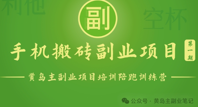 手机搬砖小副业项目训练营1.0，实测1小时收益50+，一部手机轻松日入100+ - 严选资源大全 - 严选资源大全