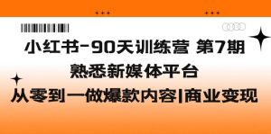 小红书-90天训练营-第7期,熟悉新媒体平台|从零到一做爆款内容|商业变现 - 严选资源大全 - 严选资源大全