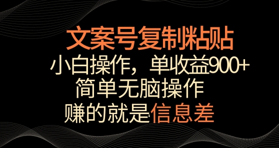 文案号掘金，简单复制粘贴，小白操作，单作品收益900+ - 严选资源大全 - 严选资源大全