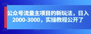 公众号流量主项目的新玩法,日入2000-3000,实操教程公开了 - 严选资源大全 - 严选资源大全
