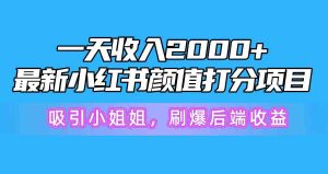 (10187期)一天收入2000+,最新小红书颜值打分项目,吸引小姐姐,刷爆后端收益 - 严选资源大全 - 严选资源大全