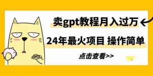 (9180期)24年最火项目,卖gpt教程月入过万,操作简单 - 严选资源大全 - 严选资源大全