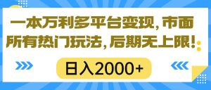 (10311期)一本万利多平台变现,市面所有热门玩法,日入2000+,后期无上限! - 严选资源大全 - 严选资源大全