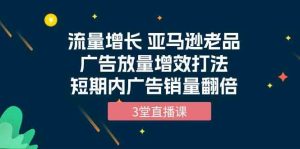 (10112期)流量增长 亚马逊老品广告放量增效打法,短期内广告销量翻倍(3堂直播课) - 严选资源大全 - 严选资源大全