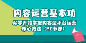 (10285期)内容运营-基本功:从零开始掌握内容型平台运营核心方法(20节课) - 严选资源大全 - 严选资源大全