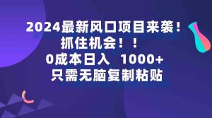 (9899期)2024最新风口项目来袭,抓住机会,0成本一部手机日入1000+,只需无脑复… - 严选资源大全 - 严选资源大全