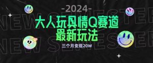 全新大人玩具情Q赛道合规新玩法,公转私域不封号流量多渠道变现,三个月变现20W - 严选资源大全 - 严选资源大全