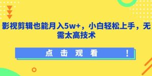 影视剪辑也能月入5w+,小白轻松上手,无需太高技术 - 严选资源大全 - 严选资源大全