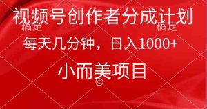 (9778期)视频号创作者分成计划,每天几分钟,收入1000+,小而美项目 - 严选资源大全 - 严选资源大全