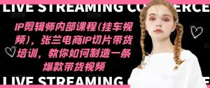 IP剪辑师内部课程(挂车视频)(更新09月),张兰电商IP切片带货培训,教你如何制造一条爆款带货视频 - 严选资源大全 - 严选资源大全