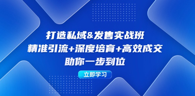 打造私域&发售实操班：精准引流+深度培育+高效成交，助你一步到位 - 严选资源大全 - 严选资源大全