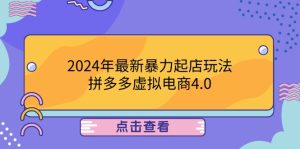 2024年最新暴力起店玩法,拼多多虚拟电商4.0,24小时实现成交,单人可以.. - 严选资源大全 - 严选资源大全