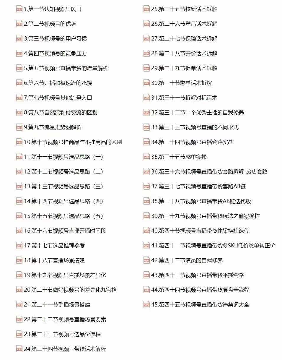 图片[2] - （12796期）视频号直播带货教程：选品思路与话术拆解/掌握多种带货套路/提升直播效果 - 严选资源大全 - 严选资源大全